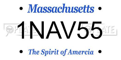 1NAV55 Massachusetts License Plate
