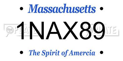 1NAX89 Massachusetts License Plate
