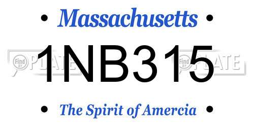 1NB315 Massachusetts License Plate