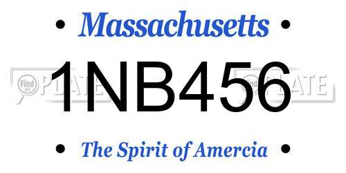 1NB456 Massachusetts License Plate