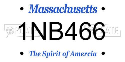 1NB466 Massachusetts License Plate
