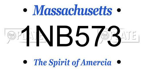 1NB573 Massachusetts License Plate