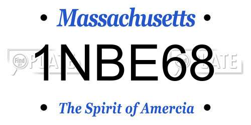 1NBE68 Massachusetts License Plate