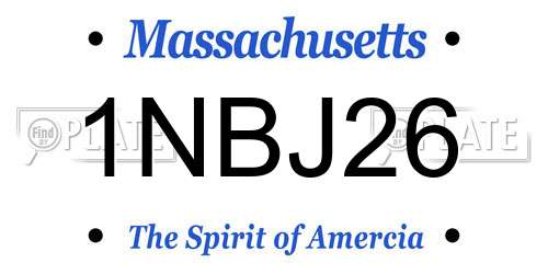 1NBJ26 Massachusetts License Plate