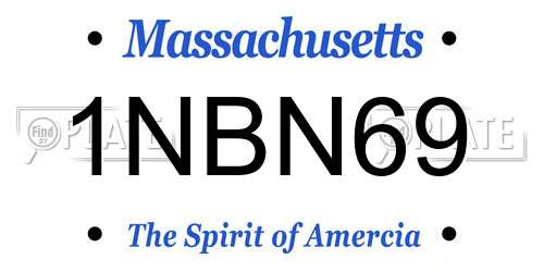 1NBN69 Massachusetts License Plate