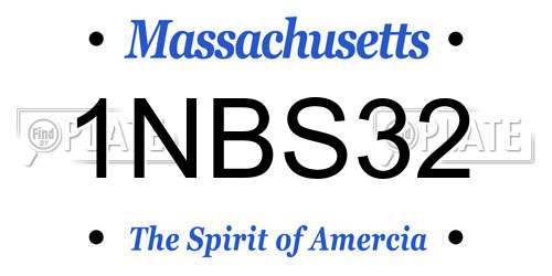 1NBS32 Massachusetts License Plate