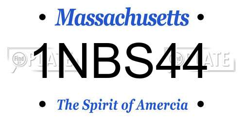 1NBS44 Massachusetts License Plate