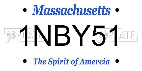 1NBY51 Massachusetts License Plate