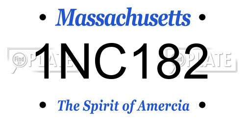 1NC182 Massachusetts License Plate