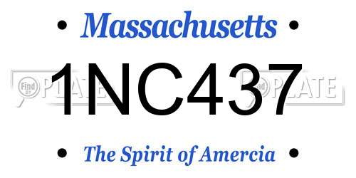 1NC437 Massachusetts License Plate