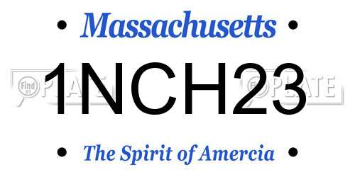 1NCH23 Massachusetts License Plate