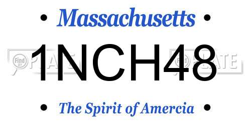 1NCH48 Massachusetts License Plate