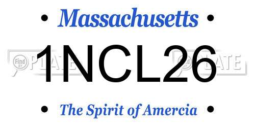 1NCL26 Massachusetts License Plate