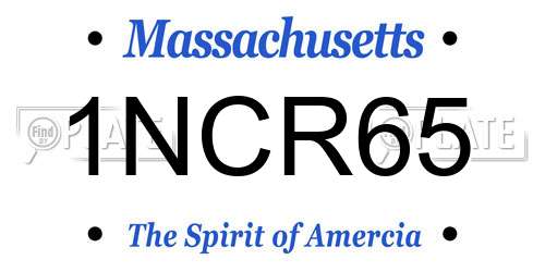1NCR65 Massachusetts License Plate