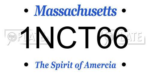 1NCT66 Massachusetts License Plate