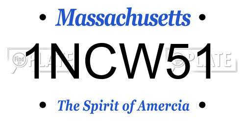 1NCW51 Massachusetts License Plate