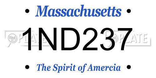1ND237 Massachusetts License Plate