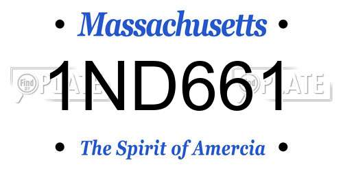 1ND661 Massachusetts License Plate