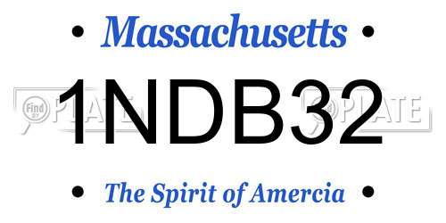 1NDB32 Massachusetts License Plate