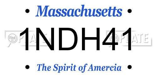 1NDH41 Massachusetts License Plate