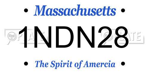 1NDN28 Massachusetts License Plate