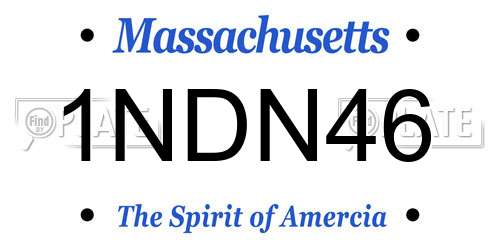 1NDN46 Massachusetts License Plate