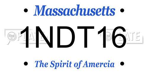 1NDT16 Massachusetts License Plate
