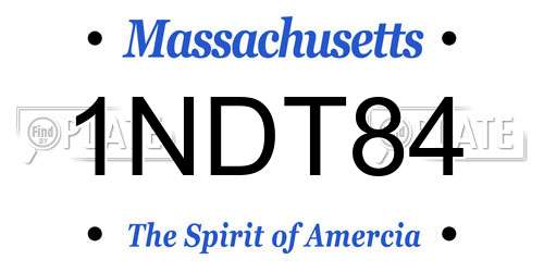 1NDT84 Massachusetts License Plate