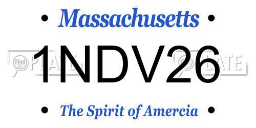 1NDV26 Massachusetts License Plate