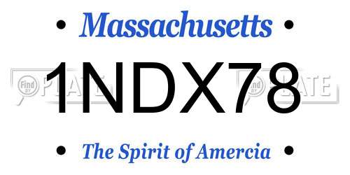 1NDX78 Massachusetts License Plate