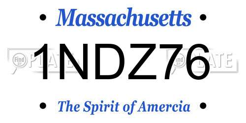 1NDZ76 Massachusetts License Plate