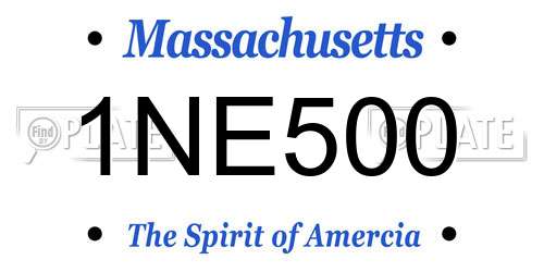 1NE500 Massachusetts License Plate