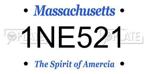 1NE521 Massachusetts License Plate