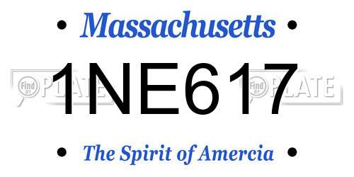 1NE617 Massachusetts License Plate