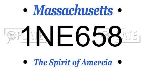 1NE658 Massachusetts License Plate