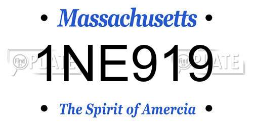 1NE919 Massachusetts License Plate