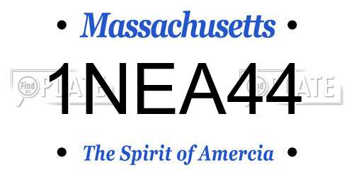 1NEA44 Massachusetts License Plate
