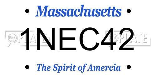 1NEC42 Massachusetts License Plate