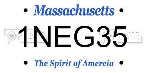 1NEG35 Massachusetts License Plate