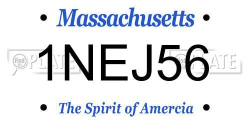 1NEJ56 Massachusetts License Plate