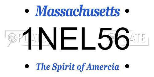 1NEL56 Massachusetts License Plate