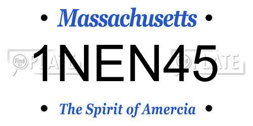 1NEN45 Massachusetts License Plate