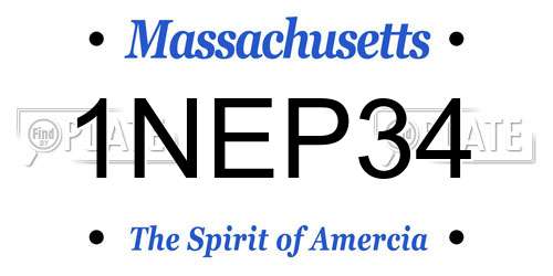 1NEP34 Massachusetts License Plate