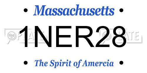 1NER28 Massachusetts License Plate