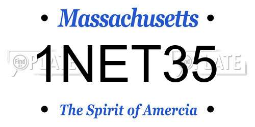 1NET35 Massachusetts License Plate
