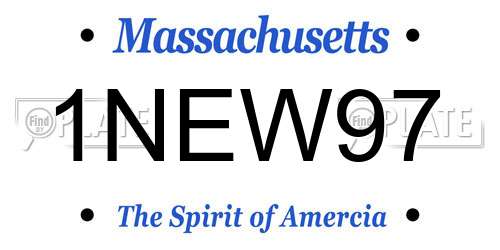 1NEW97 Massachusetts License Plate