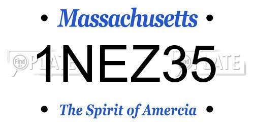1NEZ35 Massachusetts License Plate
