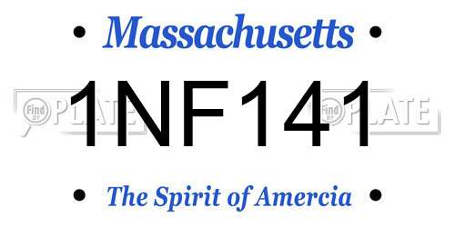 1NF141 Massachusetts License Plate