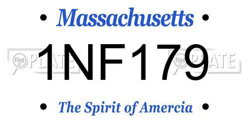 1NF179 Massachusetts License Plate