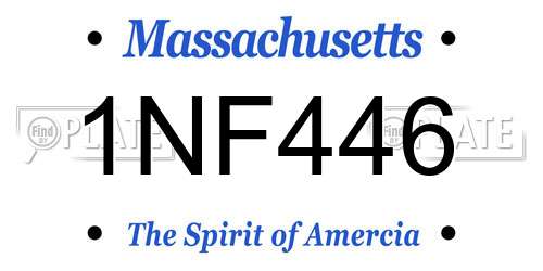 1NF446 Massachusetts License Plate